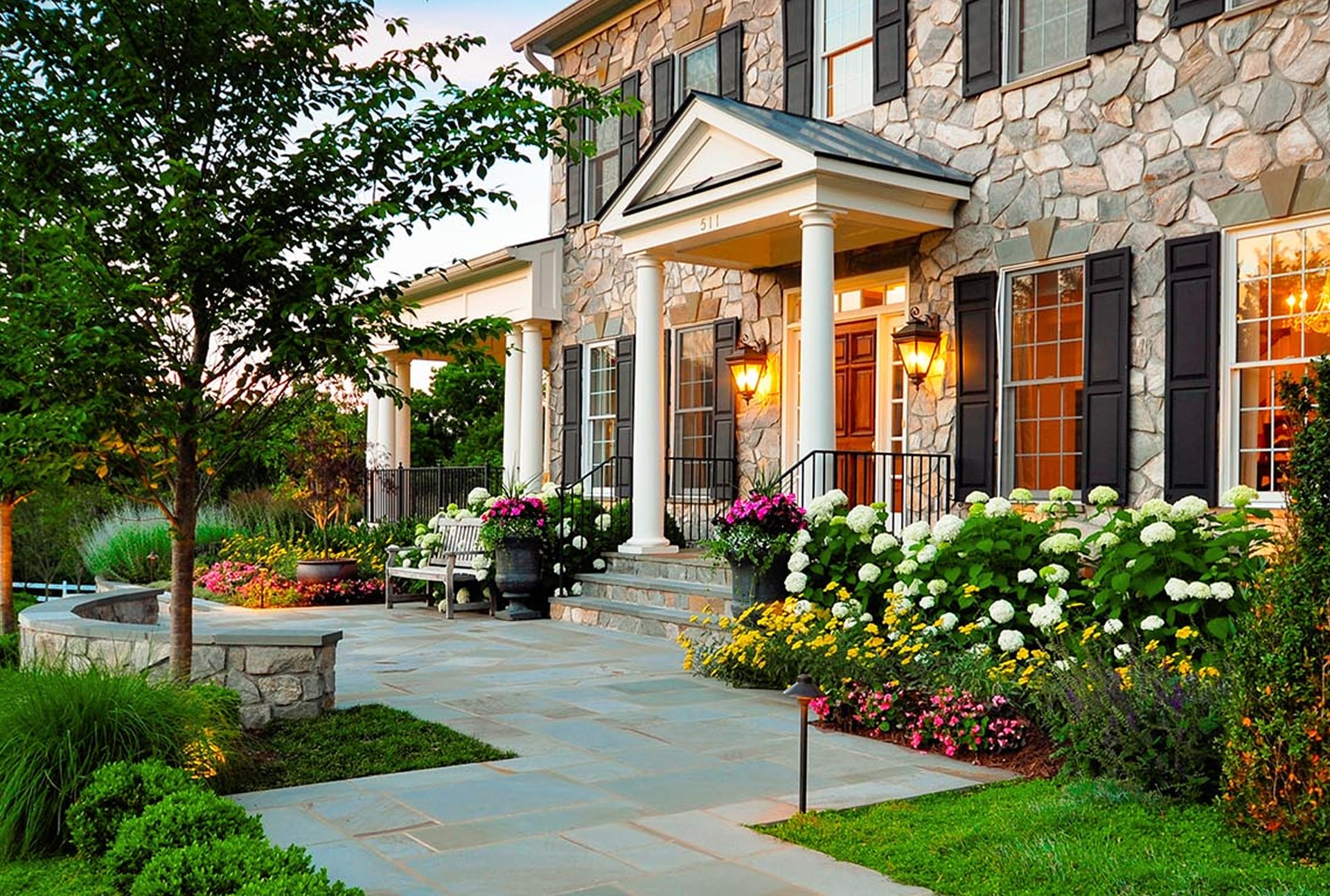 Garden fountain installation